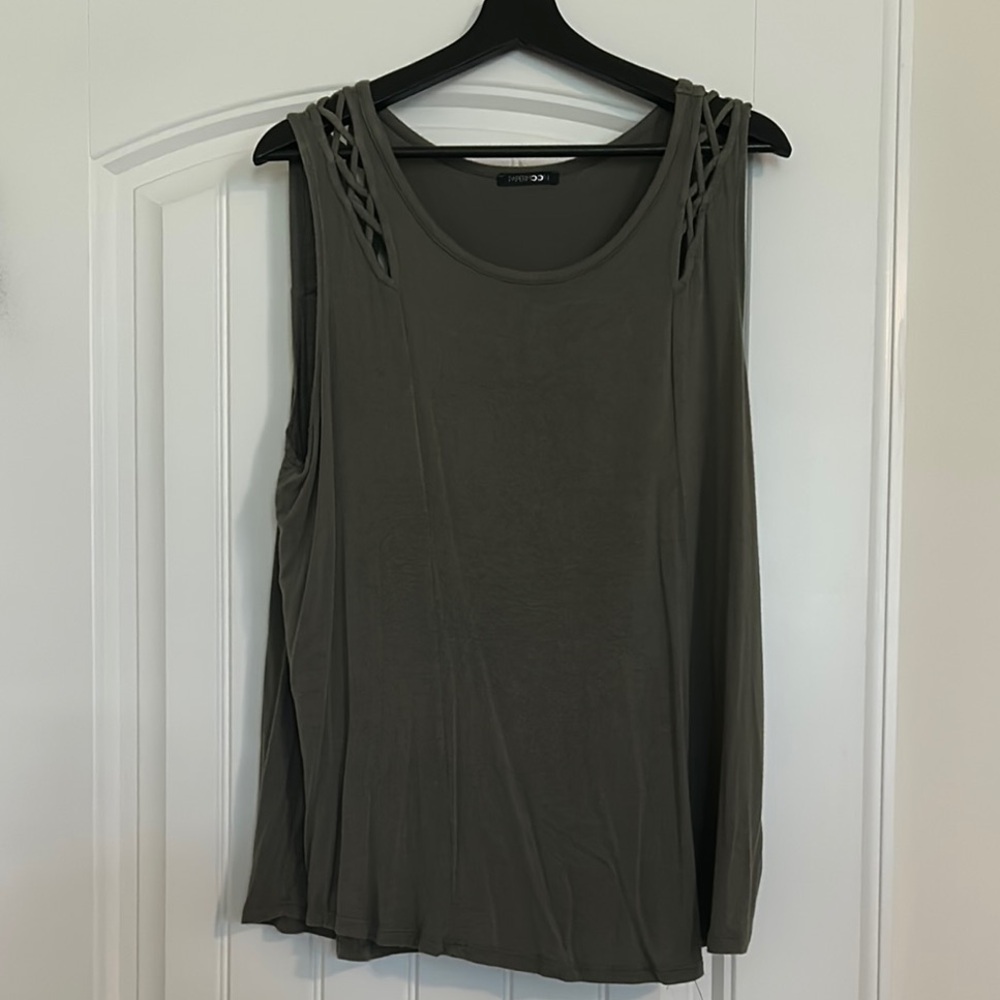 Papermoon Green Sleeveless Tank Top